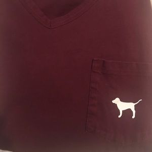Long sleeve burgundy tee